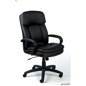   Főnöki szék, hintamechanikával, fekete műbőrborítás, fekete lábkereszt, MAYAH "Duke"