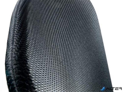 Irodai szék, karfás, fekete szövetborítás, feszített hálós háttámla,fekete lábkereszt, MAYAH "Jumpy"