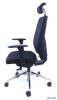 Irodai szék, állítható karfával, exkluzív fekete szövetborítás, MAYAH 'Air'