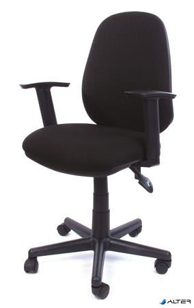 Irodai szék, állítható karfával, fekete szövetborítás, MAYAH 'Smile'