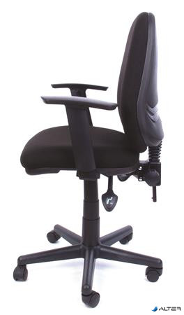 Irodai szék, állítható karfával, fekete szövetborítás, MAYAH "Smile"