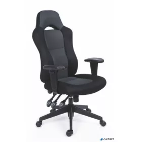   Főnöki szék, fekete/szürke gyöngyszövet-borítás, fekete lábkereszt, MAYAH "Racer Plus"