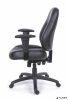 Irodai szék, állítható karfával, fekete, puha bonded bőrborítás, fekete lábkereszt, MAYAH "Champion Plus"