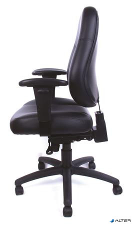 Irodai szék, állítható karfával, fekete, puha bonded bőrborítás, fekete lábkereszt, MAYAH "Super Champion"