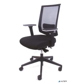   Irodai szék, fekete szövetborítás, feszített hálós háttámla, fekete lábkereszt, MAYAH "Star"