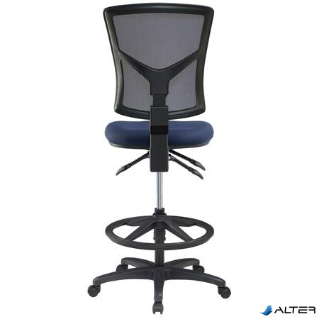 Irodai szék, sötétkék szövetborítás, feszített hálós háttámla, fekete lábkereszt, MAYAH "Matrix", sötétkék