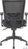 Irodai szék, karfás, fekete szövetborítás, feszített hálós háttámla, fekete lábkereszt, MAYAH "Radar III", fekete