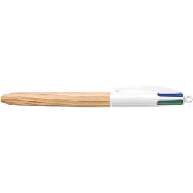   Golyóstoll, 0,32 mm, nyomógombos, négyszínű, BIC '4 Colours Wood Effect'