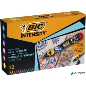   Dekormarker készlet, 1,5 - 2,3 mm, BIC 'Paint marker', 12 különböző élénk szín