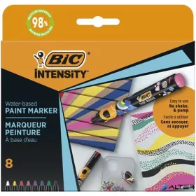   Dekormarker készlet, 1,5 - 2,3 mm, BIC "Paint marker", 8 különböző élénk szín