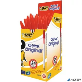   Golyóstoll, 0,32 mm, kupakos, BIC "Cristal Original", piros