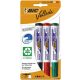 Flipchart- és táblamarker készlet, 1,4 mm, kúpos, BIC" Velleda ecolutions", 4 különböző szín