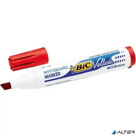 Flipchart- és táblamarker, 1,1-5,6 mm, vágott, BIC 'Velleda ecolutions', piros