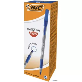   Golyóstoll, 0,28 mm, kupakos, BIC "Round Stic Exact", kék