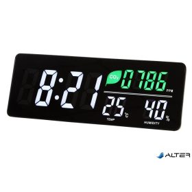   Időjárás állomás, LED kijelzővel, falra szerelhető, ALBA, fekete