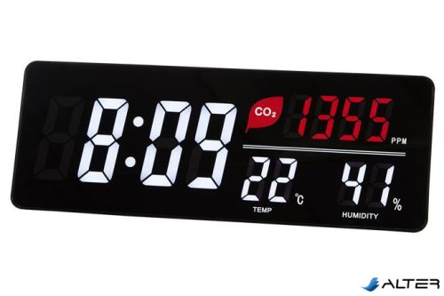 Időjárás állomás, LED kijelzővel, falra szerelhető, ALBA, fekete