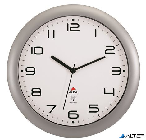Falióra, rádióvezérlésű, 30 cm, ALBA 'Hornewrc', ezüst
