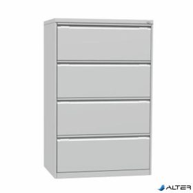   Függőmappatároló fémszekrény, dupla széles, 4 fiókos, MAYAH, szürke