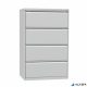 Függőmappatároló fémszekrény, dupla széles, 4 fiókos, MAYAH, szürke