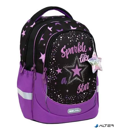 Iskolatáska, cipzáras, BELMIL 'Leisure Plus Sparkle like a Star', csillagok