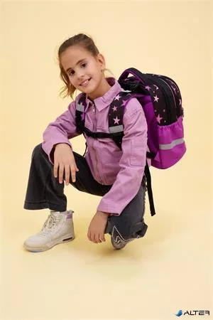 Iskolatáska, cipzáras, BELMIL 'Leisure Plus Sparkle like a Star', csillagok