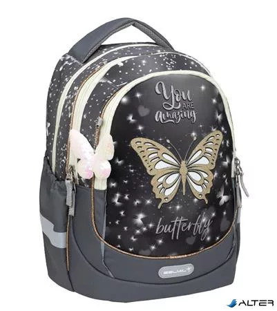Iskolatáska, cipzáras, BELMIL 'Leisure Plus Starlight Butterfly', csillagfény pillangó