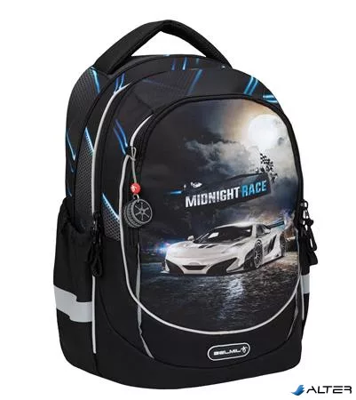 Iskolatáska, cipzáras, BELMIL 'Leisure Plus Midnight Turbo', versenyautó