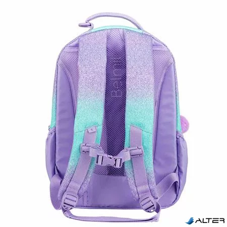 Iskolatáska, cipzáras, laptoptartóval, BELMIL 'Companion Serenity', lila, pillangó