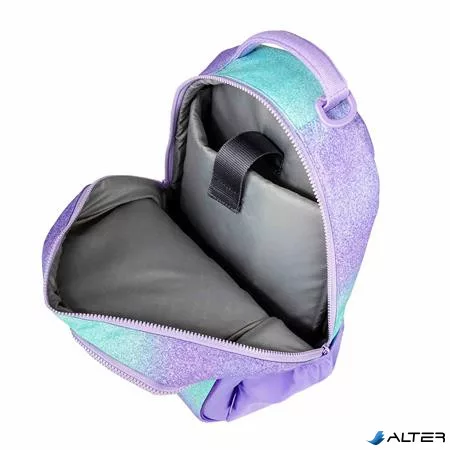 Iskolatáska, cipzáras, laptoptartóval, BELMIL 'Companion Serenity', lila, pillangó