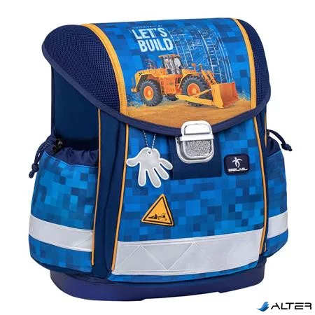 Iskolatáska, fémcsat, BELMIL "Classy Bulldozer", munkagép