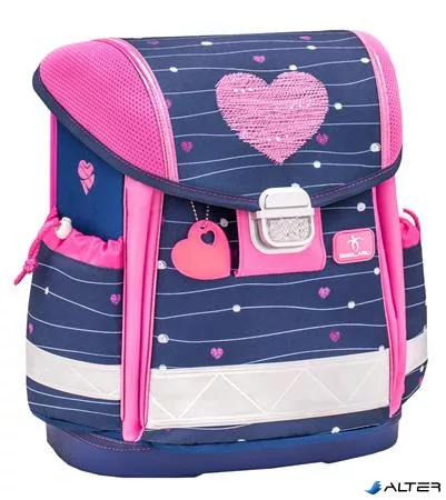 Iskolatáska, fémcsat, BELMIL 'Classy Simple Hearts', rózsaszín szív