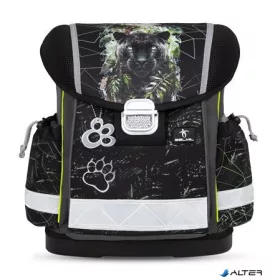   Iskolatáska, fémcsat, BELMIL 'Classy Black Panther', fekete párduc