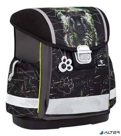 Iskolatáska, fémcsat, BELMIL 'Classy Black Panther', fekete párduc