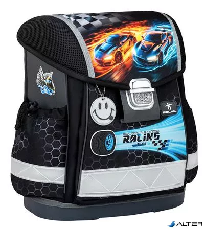 Iskolatáska, fémcsat, BELMIL 'Classy Race it', versenyautó
