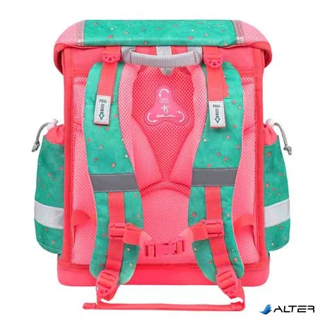 Iskolatáska, fémcsat, BELMIL 'Classy Cute sloth', zöld-rózsaszín, lajhár