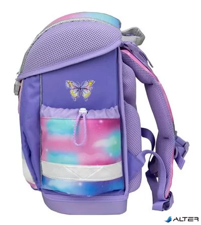 Iskolatáska, fémcsat, BELMIL "Classy Heart of the Rainbow", unikornis