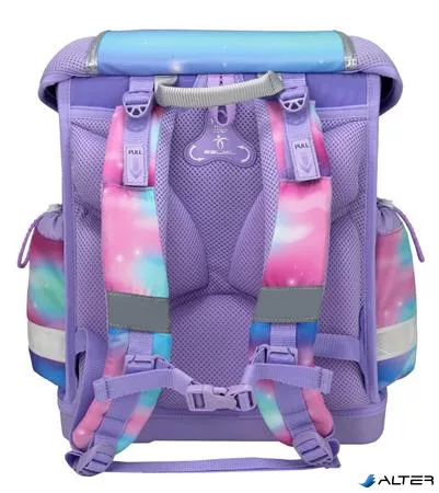 Iskolatáska, fémcsat, BELMIL "Classy Heart of the Rainbow", unikornis