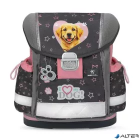   Iskolatáska, fémcsat, BELMIL "Classy Starry Paws", kutya, golden retriever
