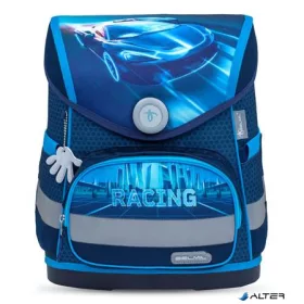   Iskolatáska, mágneszárral, BELMIL 'Compact Racing Blue Neon', versenyautó