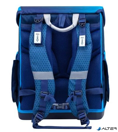Iskolatáska, mágneszárral, BELMIL 'Compact Racing Blue Neon', versenyautó