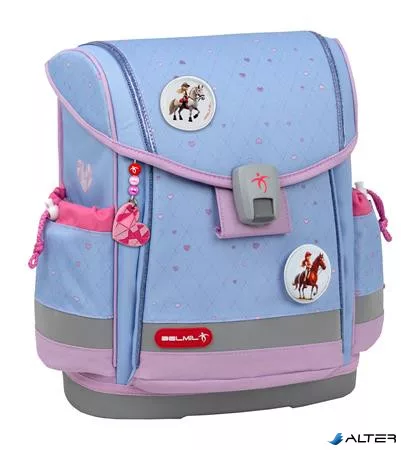 Iskolatáska, mágneszárral, BELMIL "Classy Plus Lavander", lila szivecske