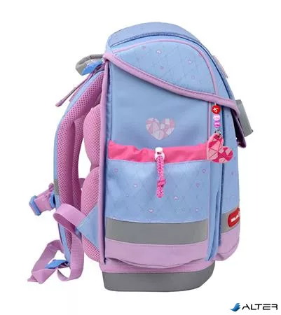 Iskolatáska, mágneszárral, BELMIL "Classy Plus Lavander", lila szivecske