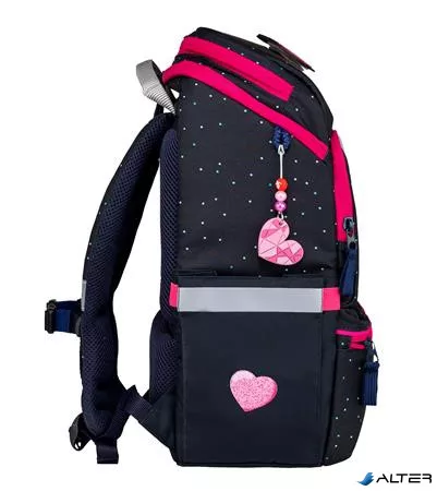 Iskolatáska, cipzáras, BELMIL 'Zippy Pinky', pink szív