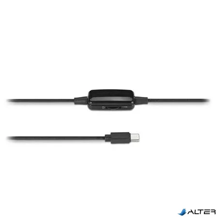 Fejhallgató, mikrofon, USB-C, KENSINGTON "Classic EQ", fekete