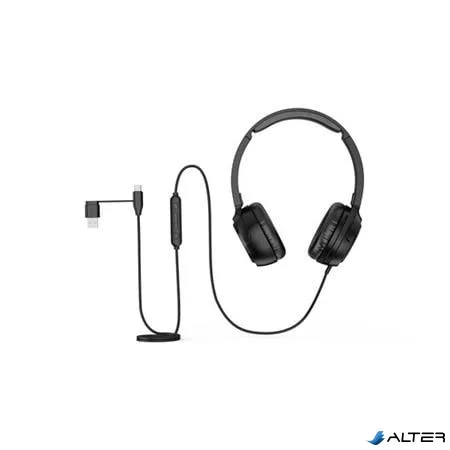 Fejhallgató, mikrofonnal, KENSINGTON "H950 EQ USB-C/USB-A", fekete