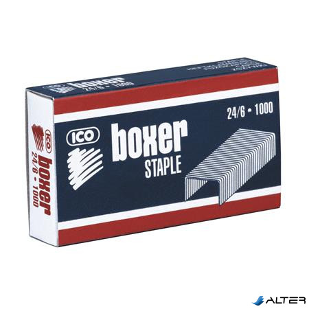 Tűzőkapocs, 24/6, horganyzott, BOXER