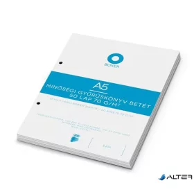 Gyűrűs könyv betét, A5, sima, 50 lap, BOXER, fehér