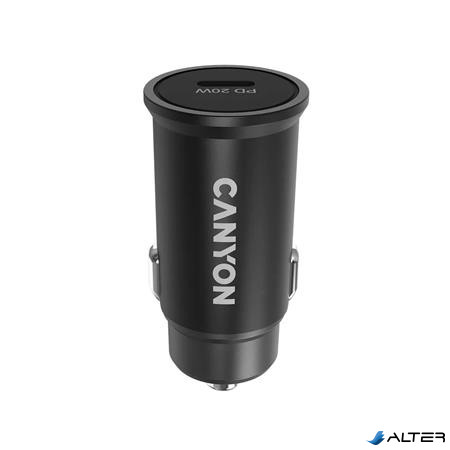 Autós töltő, 1xUSB-C, PD 20W, CANYON "C-20"