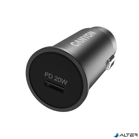 Autós töltő, 1xUSB-C, PD 20W, CANYON 'C-20'