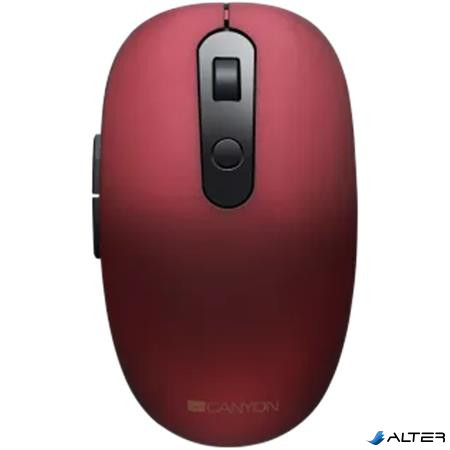 Egér, vezeték nélküli, optikai, USB/Bluetooth, CANYON "MW-9", piros
